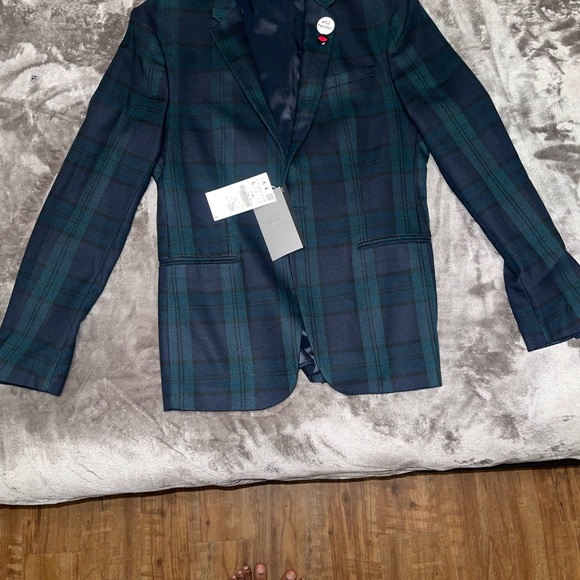 Men's Green Plaid Blazer